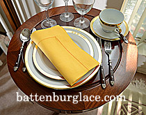 Lemon Chrome Color Hemstitch Dinner Napkins. 18x18"